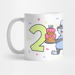 I am 2 with bunny - girl birthday 2 years old Mug